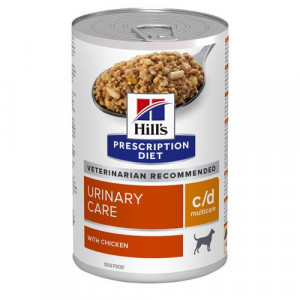 Hill's Prescription Diet C/D Multicare Urinary Care nat hondenvoer met kip blik 2 trays (24 x 3