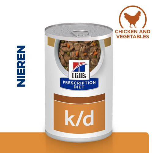 Hill's Prescription Diet K/D stoofpotje kip & groenten 354 g blik hondenvoer