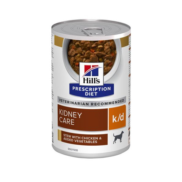 Hill's Hill's Prescription Diet K/D Kidney Care stoofpotje voor hond met kip & groenten blik 2 trays (48 x 156 g)
