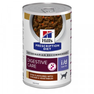 Hill's Prescription Diet I/D Low Fat Digestive Care stoofpotje voor hond met kipsmaak & groenten blik 2 trays (48 x 156 g)