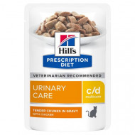 Hill's Prescription Diet C/D Multicare Urinary Care nat kattenvoer met kip maaltijdzakje multipack 1 doos (12 x 85 g)