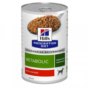 Hill's Prescription Diet Metabolic Weight Management nat hondenvoer met kip blik 1 tray (12 x 3