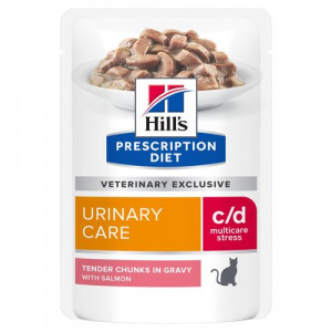 Hill's Prescription Diet C/D Multicare Stress Urinary Care met zalm maaltijdzakje multipack 8 x