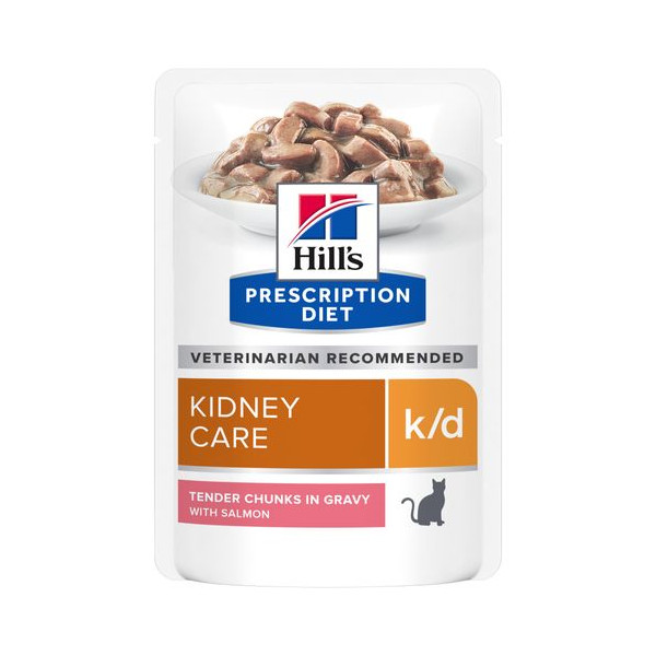 Hill's Prescription Diet K/D Kidney Care nat kattenvoer met zalm 85 g zakje 8 dozen (96 x 85 g)