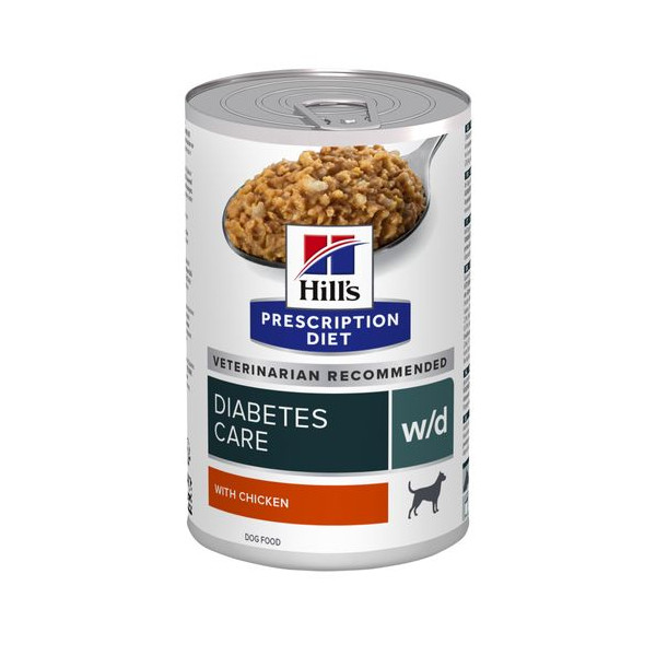 Hill's Hill's Prescription Diet W/D Diabetes Care nat hondenvoer met kip blik 4 trays (48 x 370 g)