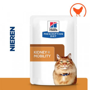 Hill's Prescription Diet K/D J/D Kidney + Mobility nat kattenvoer met kip maaltijdzakje multipa