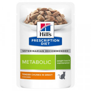 Afbeelding Hill's Prescription Diet Metabolic Pouch 85 gr kattenvoer 12 zakjes door Brekz.nl