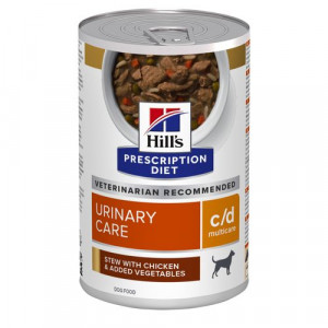 Hill's Prescription Diet C/D Multicare Urinary Care stoofpotje voor hond met kip & groenten blik 1 tray (24 x 156 g)