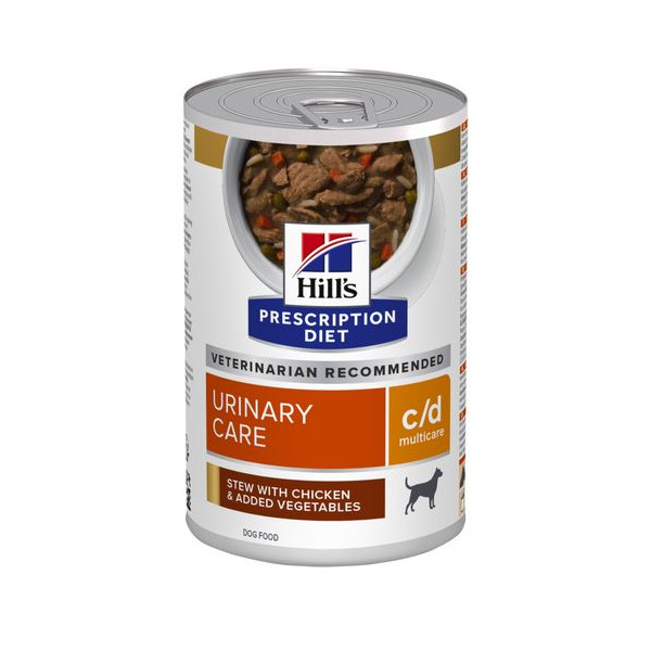 Hill's Hill's Prescription Diet C/D Multicare Urinary Care stoofpotje voor hond met kip & groenten blik 1 tray (24 x 156 g)