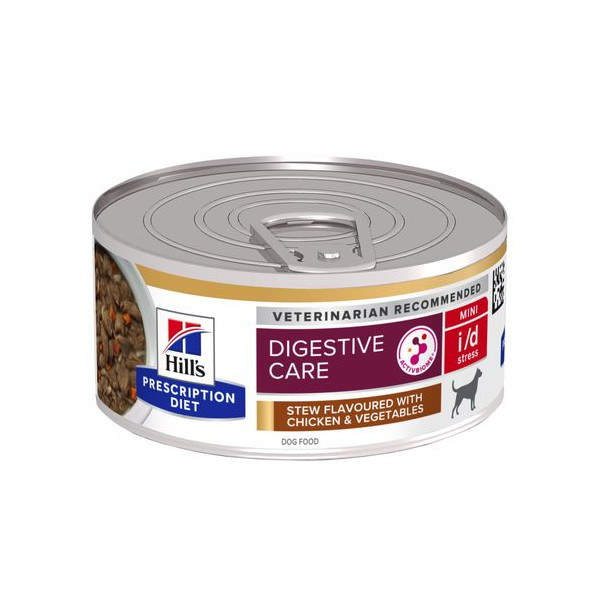 Hill's Hill's Prescription Diet I/D Stress Mini Digestive Care stoofpotje voor hond met kipsmaak & groenten blik 2 trays (48 x 156 g)