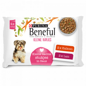 Afbeelding Beneful Heerlijke Hapjes Kalkoen/Lam hondenvoer in saus 10 x (4 x 100 gr) door Brekz.nl