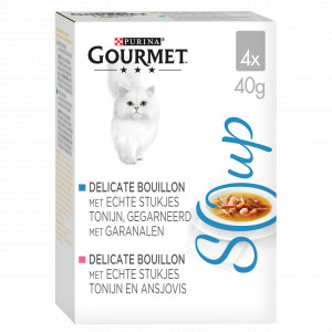 Afbeelding Purina Gourmet - Soup Kip & Groente - 32 x 40 g door Brekz.nl