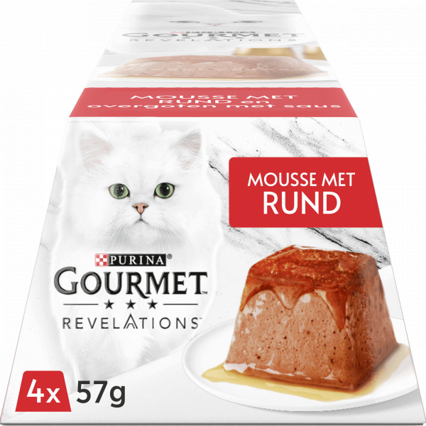 Gourmet Purina Gourmet Revelations mousse met rund nat kattenvoer (57 gr) 6 trays (24 x 57 g)
