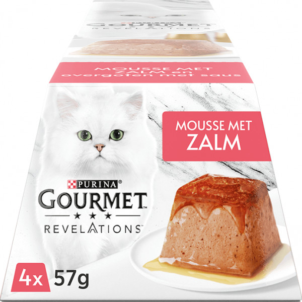 Gourmet Purina Gourmet Revelations mousse met zalm nat kattenvoer (57 gr) 3 trays (12 x 57 g)