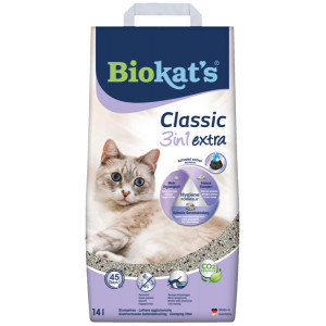 Afbeelding Biokat's Classic 3 in 1 Extra kattengrit 2 x 14 liter door Brekz.nl