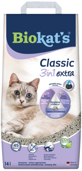 Afbeelding van 14 Liter Kattengrit | Biokat's Classic 3 In 1 Extra Kattenbakvulling