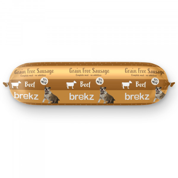 Brekz Brekz graanvrije worst rund en kip voor de hond (600 g) 4 stuks
