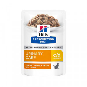 Hill's Prescription Diet C/D Multicare Urinary nat kattenvoer met zalm maaltijdzakje multipack 