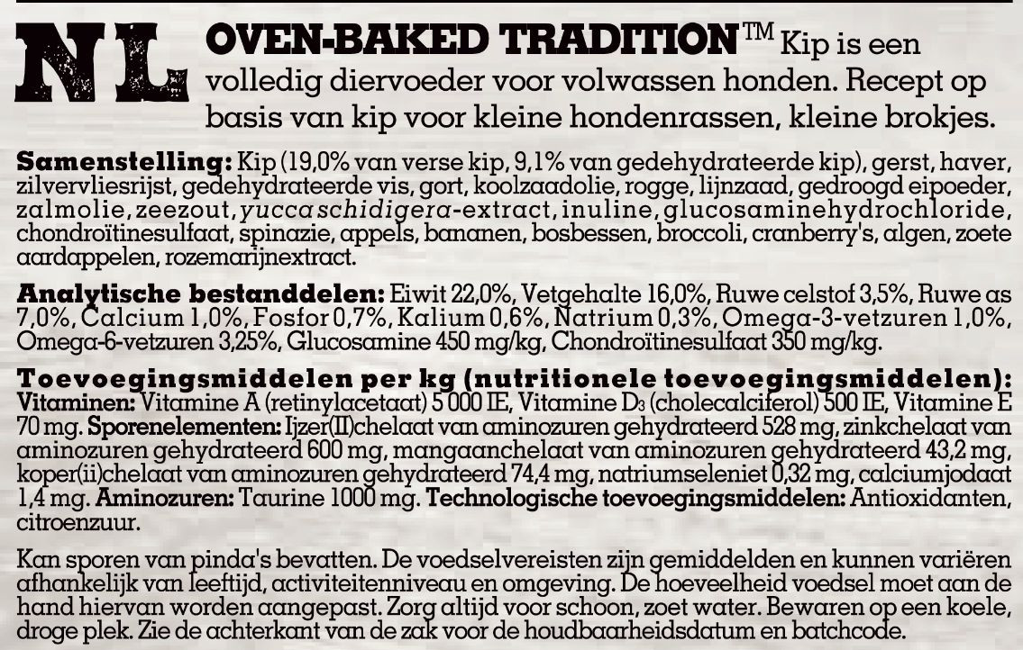 Oven-Baked Tradition Adult Small Breed Chicken hondenvoer