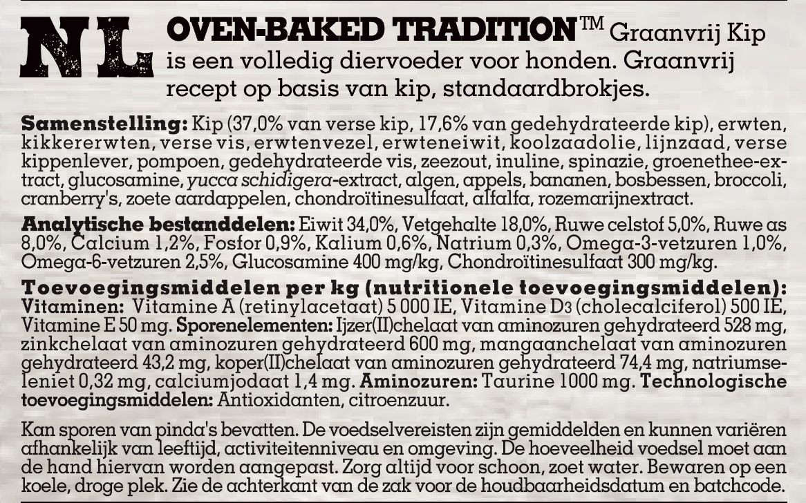 Oven-Baked Tradition Chicken graanvrij hondenvoer