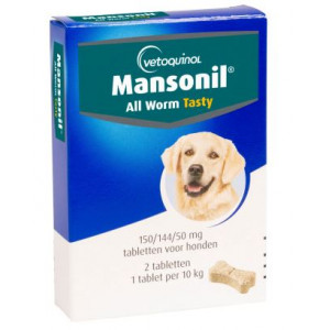 Afbeelding Mansonil - Wormmiddel Tasty Dog door Brekz.nl