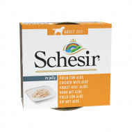 Schesir kipfilet met aloë (jelly) nat hondenvoer (blikjes) 1 tray (10 x 150 g)