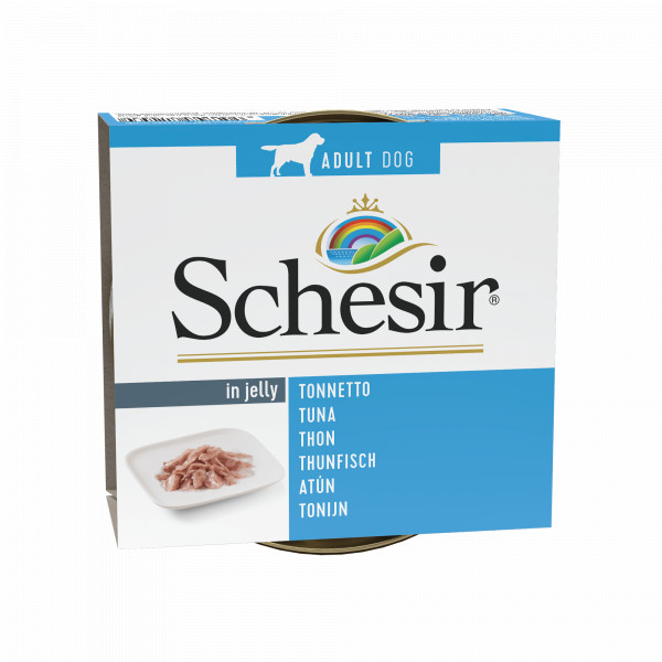 Schesir Schesir tonijn (jelly) natvoer hond (blikjes) 4 trays (40 x 150 g)