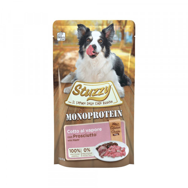 Stuzzy Stuzzy Grain Free Monoprotein met ham nat hondenvoer 150 gram 4 x (12 x 150 g)