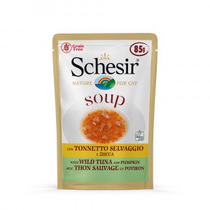 Schesir Pouch Cat Soup - Kattenvoer - Tonijn Pompoen 85 g