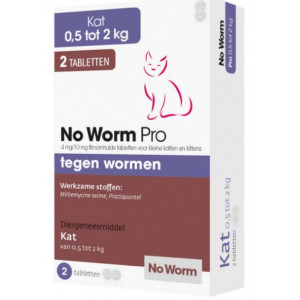 No Worm Pro Kleine Kat & Kitten 2 tabletten