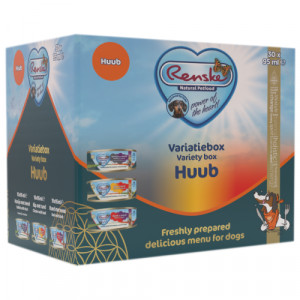 Afbeelding Renske Vers Bereid Variatiebox Huub hondenvoer (30x95g) 1 tray (30 x 95 gr) door Brekz.nl