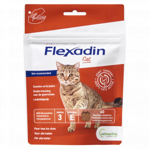 Afbeelding Flexadin Cat Joint Support (60 kauwbrokjes) 60 tabletten door Brekz.nl