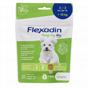 Afbeelding Flexadin Young Dog Mini Joint Support (60 kauwbrokjes) 3 x 60 tabletten door Brekz.nl