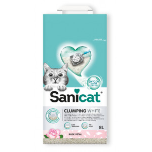 Sanicat Clumping White Rose Petal kattengrit 8 liter