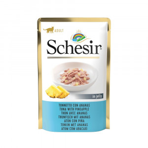 Schesir tonijn met ananas (jelly) natvoer kat (zakjes 85 g) 1 doos (20 x 85 gr)