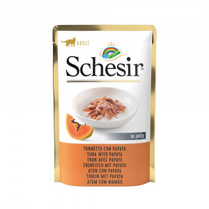 Schesir tonijn met papaya (jelly) natvoer kat (zakjes 85 g) 1 doos (20 x 85 gr)