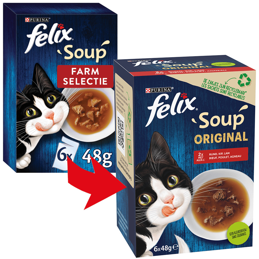 Felix Soup Farm Selectie Kattensoep (6x48g)