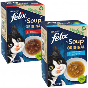 Felix Soup Original Combipack Kattensoep 2 Combipacks (8 doosjes)