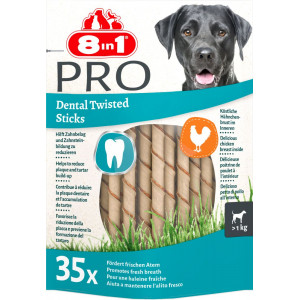 Afbeelding 8in1 Pro dental twisted sticks hondensnacks 3 verpakkingen door Brekz.nl