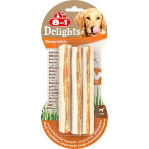 Afbeelding 8in1 Delights Sticks - Hondensnacks - Kip 3x25 g 3 stuks door Brekz.nl