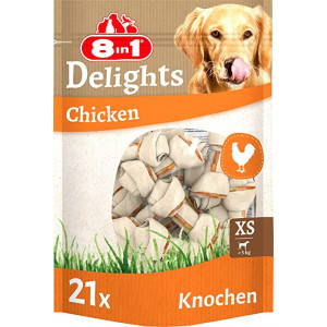 Afbeelding 8in1 Delights Kauwknook - Hondensnacks - Kip 21x12 g 21 stuks Xsmall door Brekz.nl