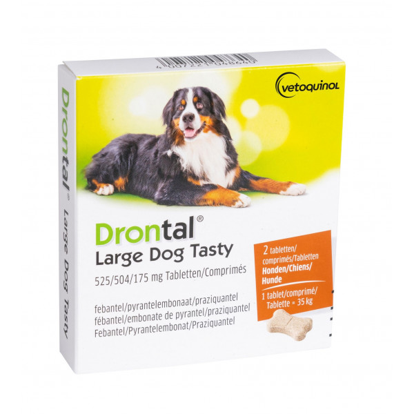 Drontal Large Dog / XL 525/504/175 mg ontwormingsmiddel 2 tabletten