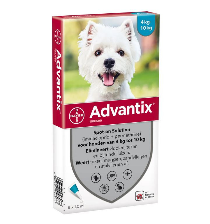 Advantix 100/500 voor honden van 4 tot 10 kg