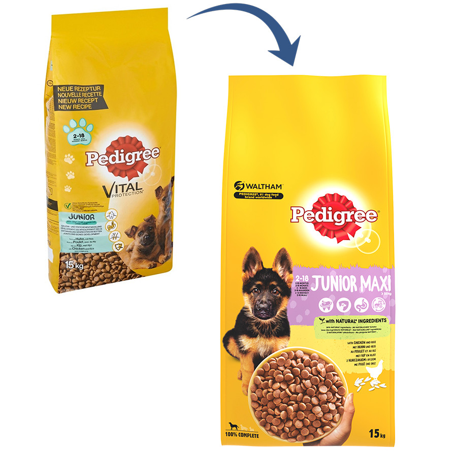 Pedigree Junior Maxi kip met rijst hondenvoer