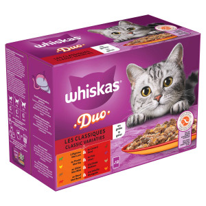 Afbeelding Whiskas 1+ Duo Classic Variaties in gelei multipack (12 x 85 g) 2 verpakkingen (24 x 85 g) door Brekz.nl
