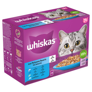Afbeelding Whiskas 7+ Vis Selectie in gelei multipack (12 x 85 g) 2 verpakkingen (24 x 85 g) door Brekz.nl
