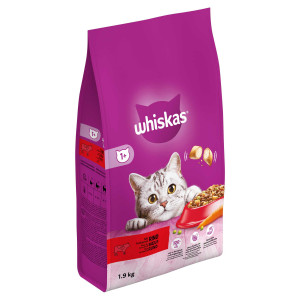 Whiskas Brokjes +1 Rund kattenvoer 1.9 kg