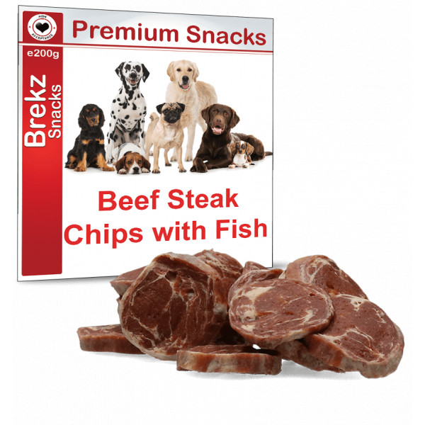 Brekz Premium Beef Steak chips with fish 200 gram Per 6