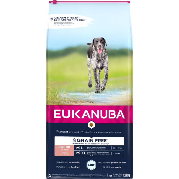 Eukanuba Senior Large met oceaanvis graanvrij hondenvoer 12 kg