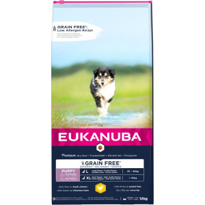 Afbeelding Eukanuba Pup & Junior Large Grain Free Kip - Puppy-Hondenvoer - 12 kg door Brekz.nl